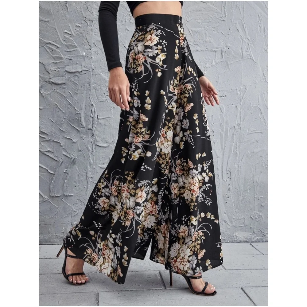 Boho Plus Wide Leg Palazzo Pants - Picture 1 of 10